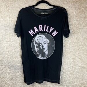 Marilyn Monroe T-Shirt Womens M Black White Short Sleeve Scoop Neck Tee Graphic
